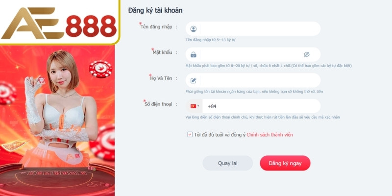 Hoàn tất đăng ký AE888
