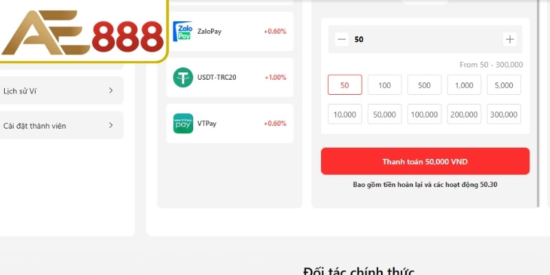 Phương pháp nạp tiền AE888 bằng mã QR