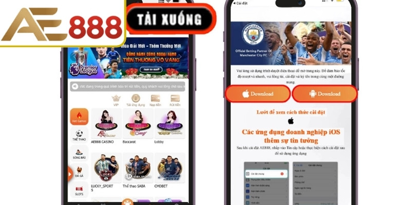 Hướng dẫn chi tiết tải app AE888 cho android và ios