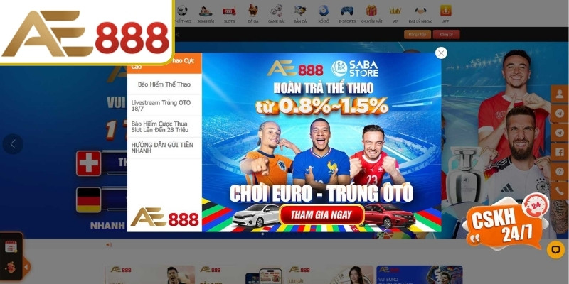 Giao diện thương hiệu AE888 thân thiện
